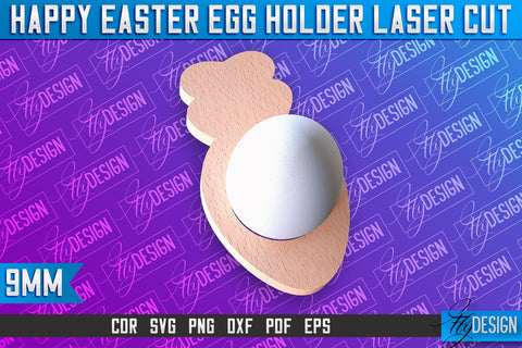 Easter Egg Holder Laser Cut | Happy Easter | CNC File SVG Fly Design 