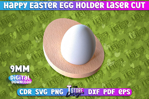 Easter Egg Holder Laser Cut | Happy Easter | CNC File SVG The T Store Design 