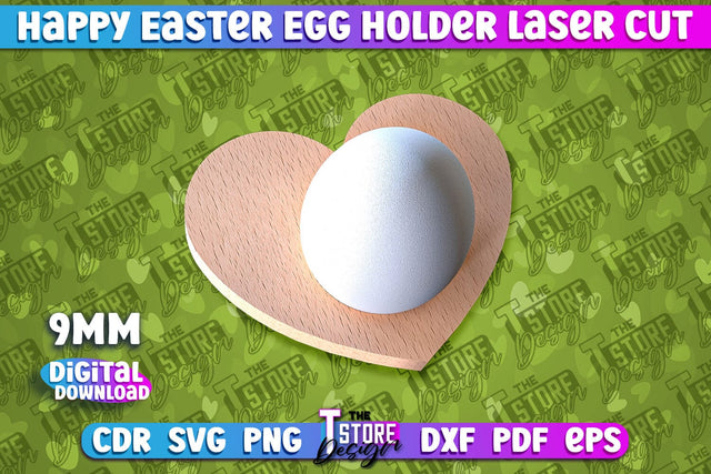Easter Egg Holder Laser Cut | Happy Easter | CNC File SVG The T Store Design 