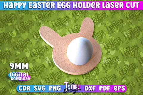 Easter Egg Holder Laser Cut | Happy Easter | CNC File SVG The T Store Design 