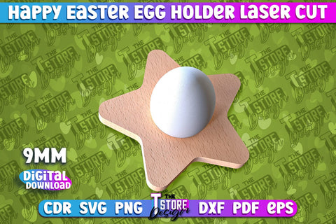 Easter Egg Holder Laser Cut | Happy Easter | CNC File SVG The T Store Design 