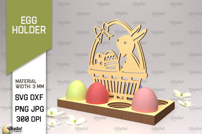 Easter Egg Holder SVG. 3D Egg Holder Laser Cut. Easter Bunny SVG SVG Evgenyia Guschina 