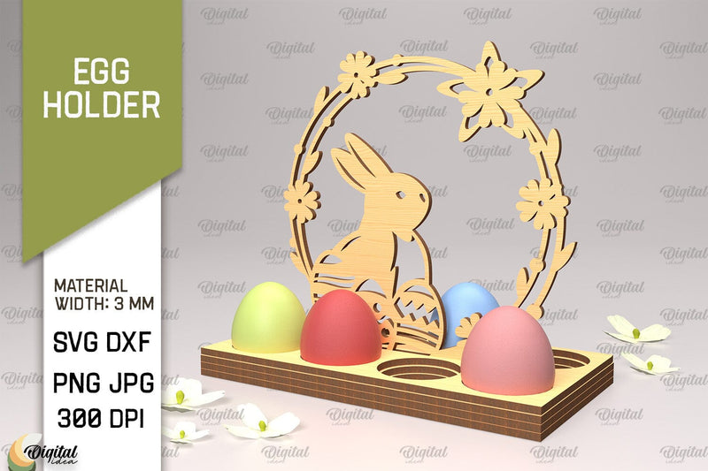Easter Egg Holder SVG. 3D Egg Holder Laser Cut. Easter Bunny SVG - So ...