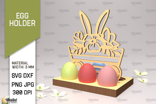 Easter Egg Holder SVG. 3D Egg Holder Laser Cut. Easter Bunny SVG SVG Evgenyia Guschina 