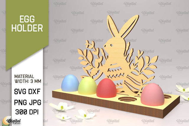 Easter Egg Holder SVG. 3D Egg Holder Laser Cut. Easter Bunny SVG SVG Evgenyia Guschina 