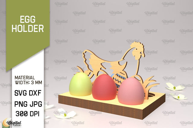 Easter Egg Holder SVG. 3D Egg Holder Laser Cut. Easter Chick SVG SVG Evgenyia Guschina 
