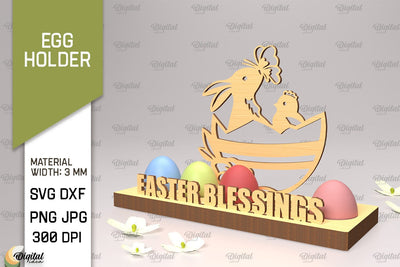 Easter Egg Holder SVG. 3D Egg Holder Laser Cut. Easter Chick SVG SVG Evgenyia Guschina 
