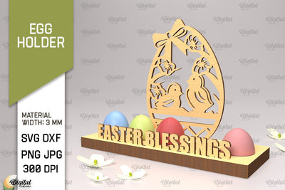 Easter Egg Holder SVG. 3D Egg Holder Laser Cut. Easter Chick SVG SVG Evgenyia Guschina 