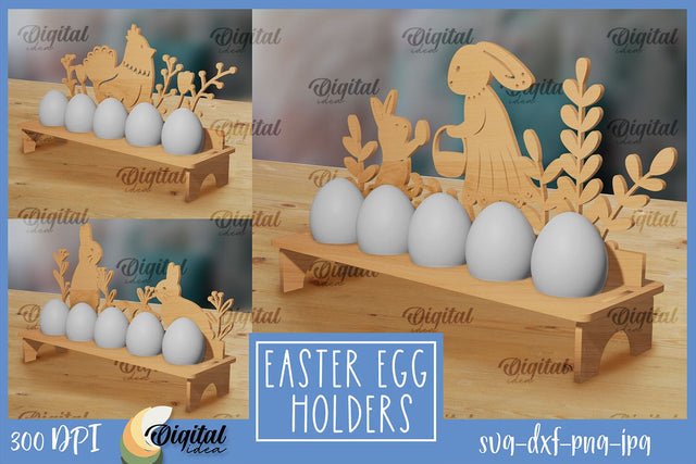 Easter Egg Holder SVG Bundle. Egg Holder Laser Cut SVG Evgenyia Guschina 