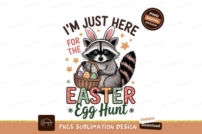 Easter Egg Hunt Raccoon Sublimation Png Sublimation Designangry 