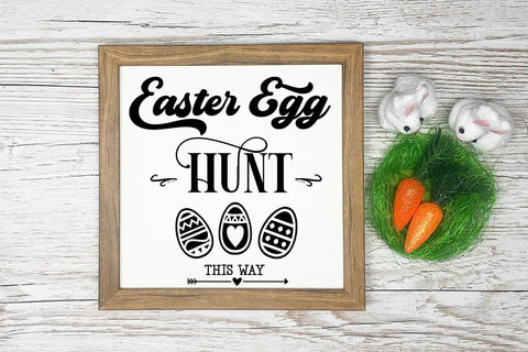 Easter Egg Hunt SVG I Farmhouse Easter Sign SVG I Easter SVG SVG Happy Printables Club 