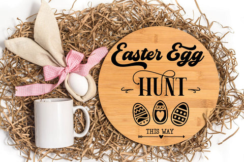 Easter Egg Hunt SVG I Farmhouse Easter Sign SVG I Easter SVG SVG Happy Printables Club 