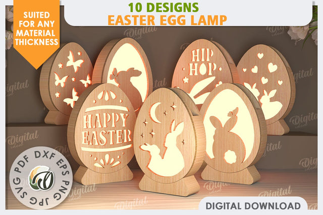 Easter Egg Lamps Laser Cut Bundle. Led Nightlights SVG SVG Evgenyia Guschina 