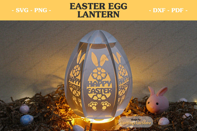 Easter egg lantern | Bunny lantern svg | Paper lantern template | Cricut svg SVG CuttingLineStore 