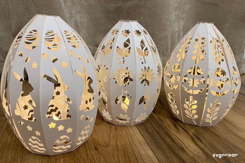 Easter Egg Lanterns SVG Bundle 3D Paper SvgOcean 