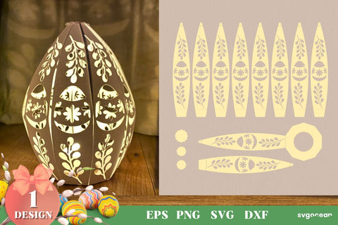 Easter Egg Lanterns SVG Bundle 3D Paper SvgOcean 
