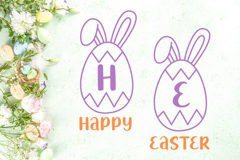 Easter Egg Monogram Font AEN Creative Store 