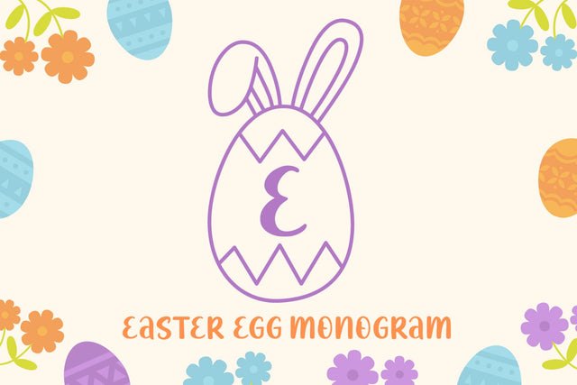 Easter Egg Monogram Font AEN Creative Store 