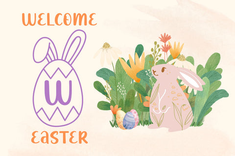 Easter Egg Monogram Font AEN Creative Store 