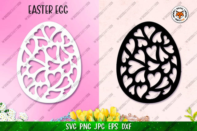 Easter Egg Paper Cut SVG, Egg Laser Cut File, Egg Ornament SVG Digital Craftyfox 