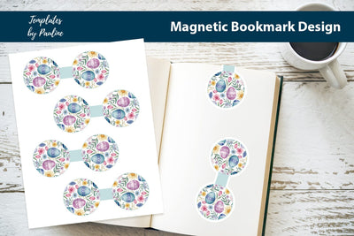 Easter Egg Printable Round Magnetic Bookmark SVG Templates by Pauline 