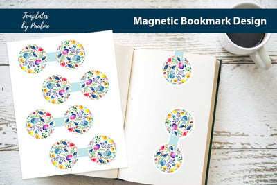 Easter Egg Printable Round Magnetic Bookmark SVG Templates by Pauline 
