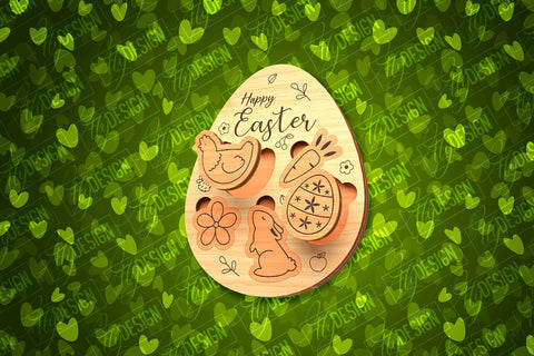 Easter Egg Puzzle | Easter Rabbit Laser Cut Design | CNC File SVG Fly Design 