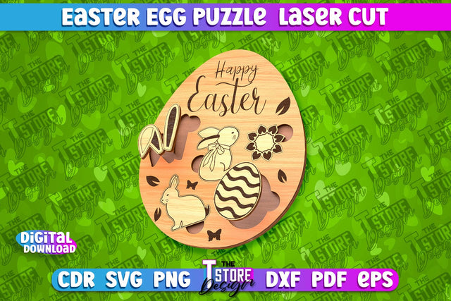 Easter Egg Puzzle | Laser Cutting File | CNC File SVG The T Store Design 
