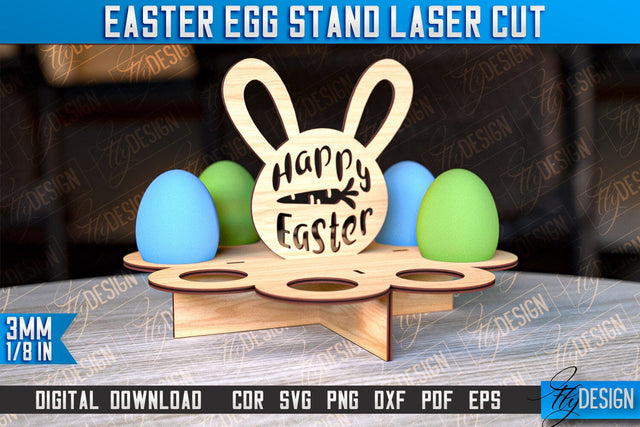 Easter Egg Stand | Egg Stand Laser Cut | CNC File SVG Fly Design 