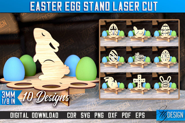 Easter Egg Stand | Egg Stand Laser Cut | CNC File SVG Fly Design 