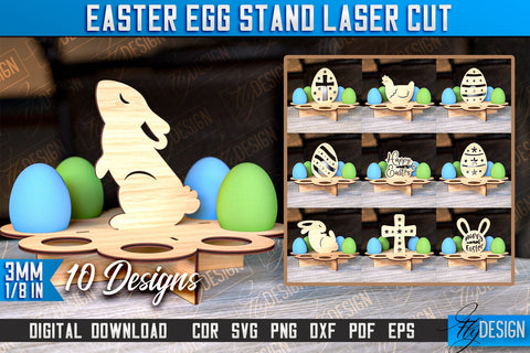 Easter Egg Stand | Egg Stand Laser Cut | CNC File SVG Fly Design 