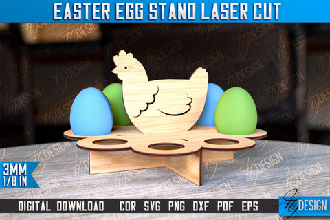 Easter Egg Stand | Egg Stand Laser Cut | CNC File SVG Fly Design 