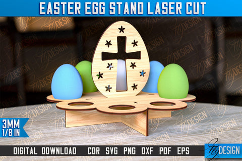 Easter Egg Stand | Egg Stand Laser Cut | CNC File SVG Fly Design 