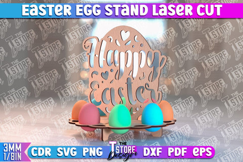 Easter Egg Stand | Egg Stand Laser Cut | CNC File SVG The T Store Design 