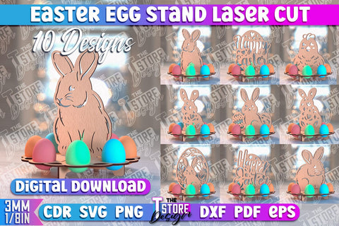 Easter Egg Stand | Egg Stand Laser Cut | CNC File SVG The T Store Design 