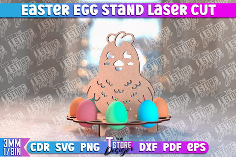 Easter Egg Stand | Egg Stand Laser Cut | CNC File SVG The T Store Design 