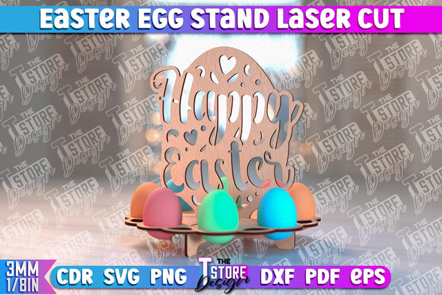 Easter Egg Stand | Egg Stand Laser Cut | CNC File SVG The T Store Design 