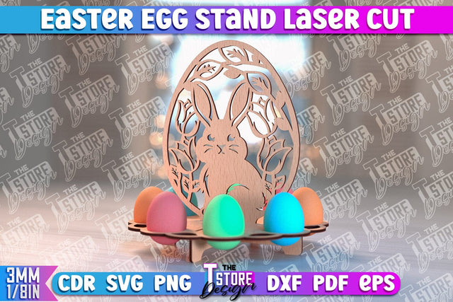 Easter Egg Stand | Egg Stand Laser Cut | CNC File SVG The T Store Design 