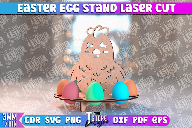 Easter Egg Stand | Egg Stand Laser Cut | CNC File SVG The T Store Design 