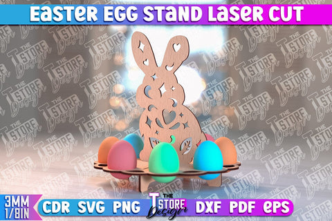 Easter Egg Stand | Egg Stand Laser Cut | CNC File SVG The T Store Design 