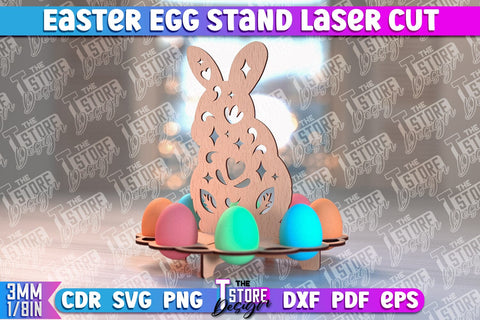 Easter Egg Stand | Egg Stand Laser Cut | CNC File SVG The T Store Design 