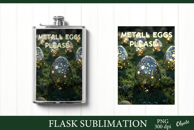 Easter Egg Sublimation PNG. 8 OZ Flask PNG Sublimation Olga Terlyanskaya 