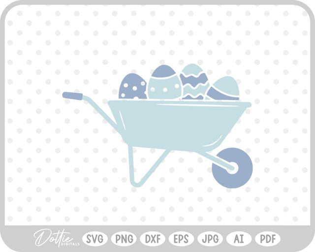 Easter Egg Wheelbarrow SVG DottieDigitals 