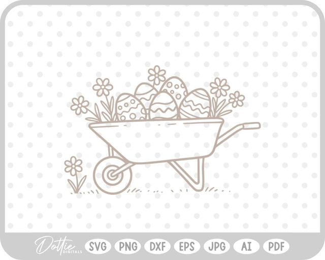 Easter Egg Wheelbarrow SVG DottieDigitals 