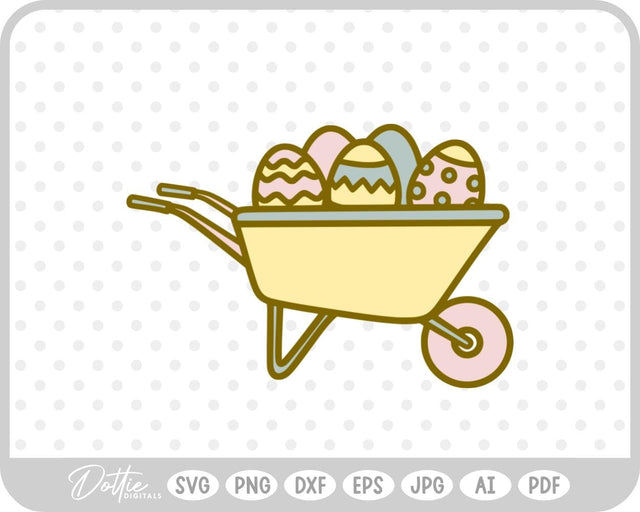 Easter Egg Wheelbarrow SVG DottieDigitals 