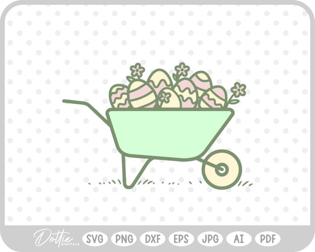 Easter Egg Wheelbarrow SVG DottieDigitals 