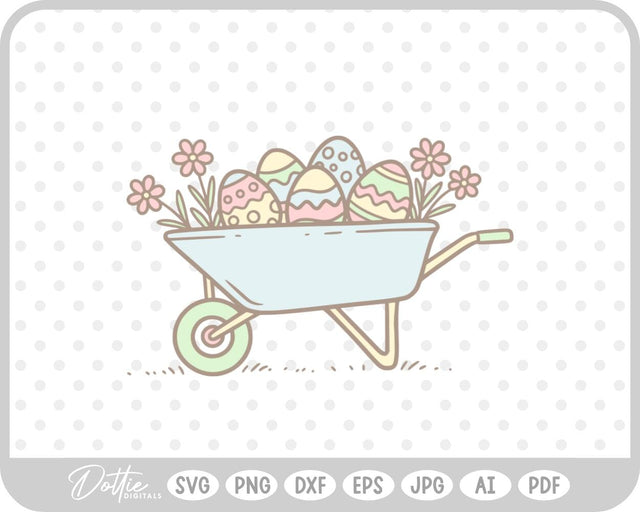 Easter Egg Wheelbarrow SVG DottieDigitals 