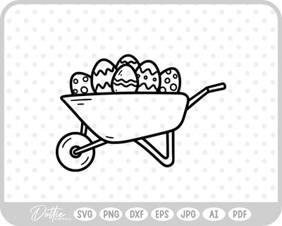 Easter Egg Wheelbarrow SVG DottieDigitals 