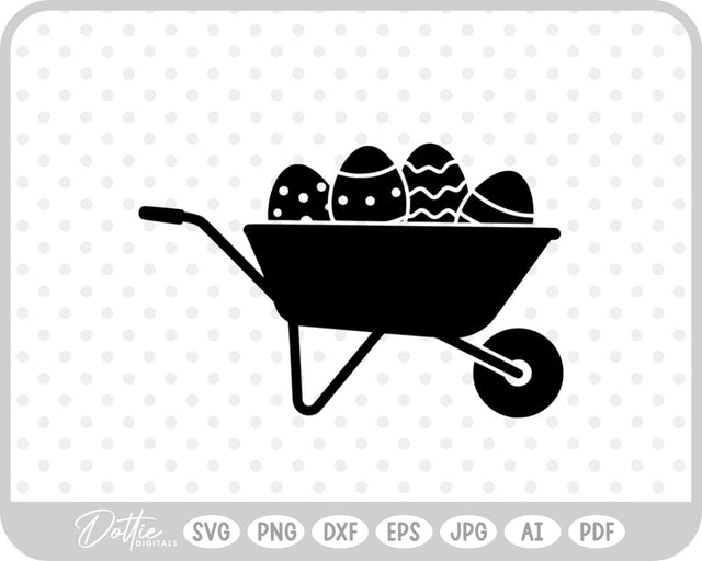 Easter Egg Wheelbarrow SVG DottieDigitals 