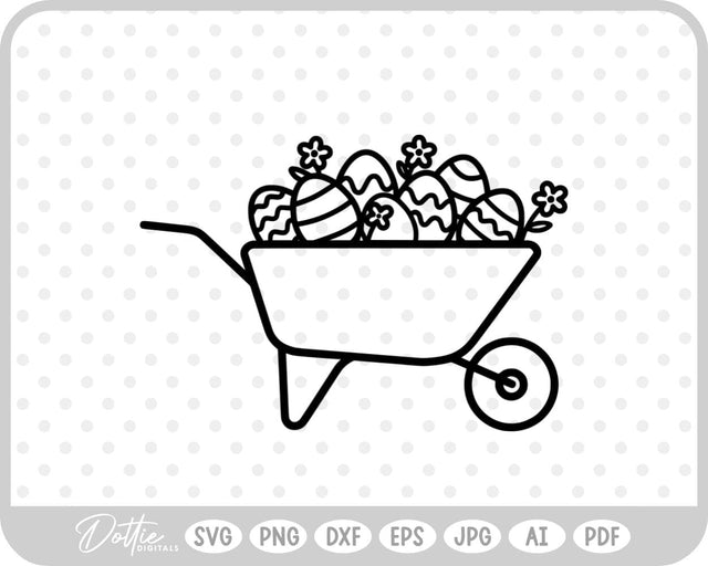 Easter Egg Wheelbarrow SVG DottieDigitals 